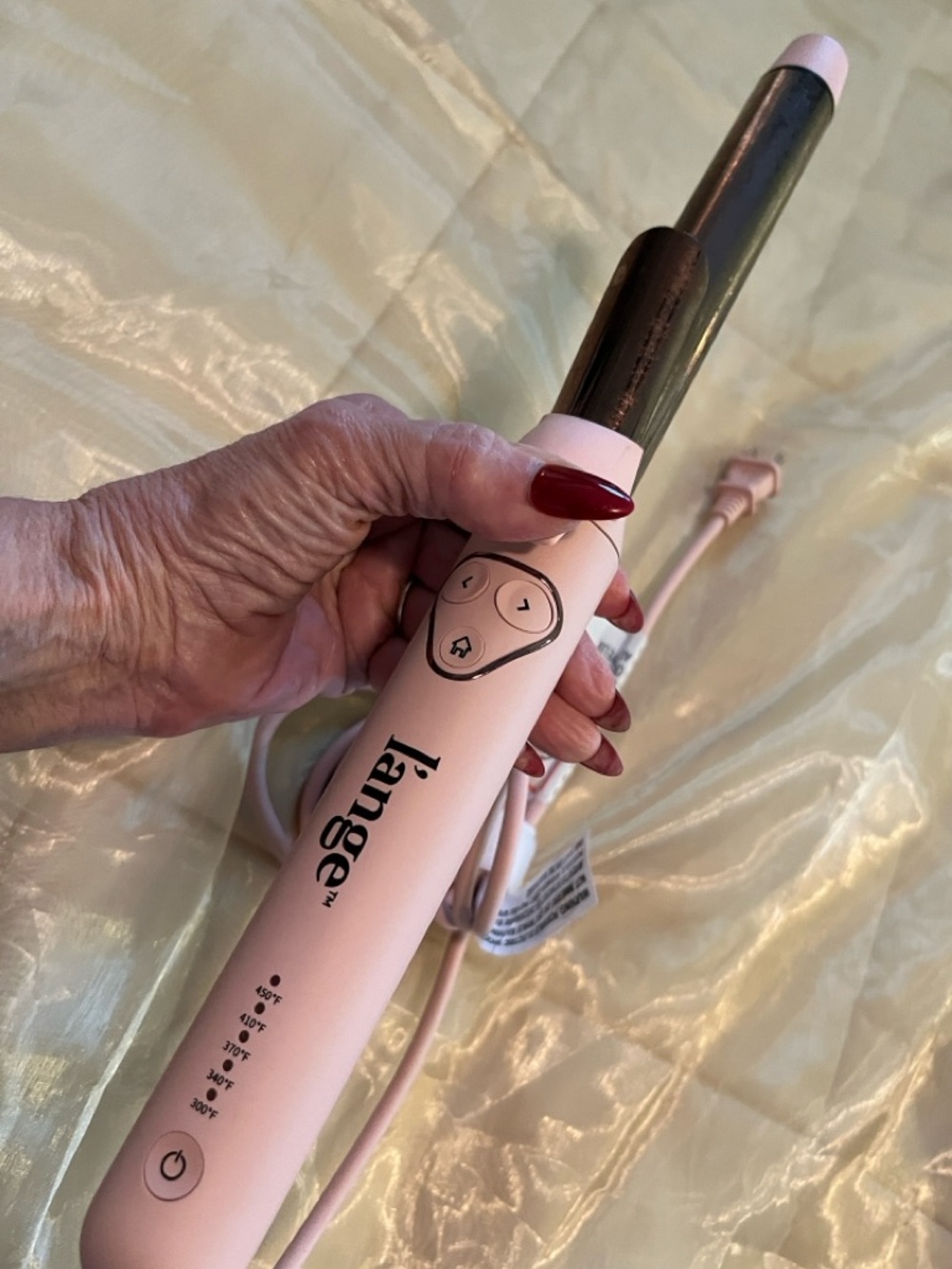 L’ange Curling Iron 25MM Titanium Rotating Curling Iron, Blush - Picture 10 of 11